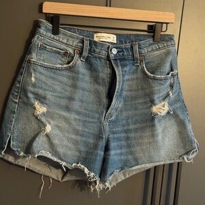 Abercrombie & Fitch Distressed Blue Jean Shorts